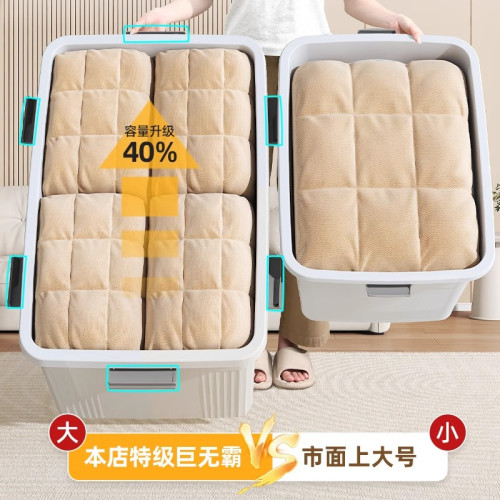 收納箱衣服收納大容量超大號家用衣物整理箱子塑膠搬家加厚儲物箱