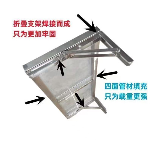 可折曡加厚304不鏽鋼壁掛置物架廚房簡易牆上桌面一層打孔式架子