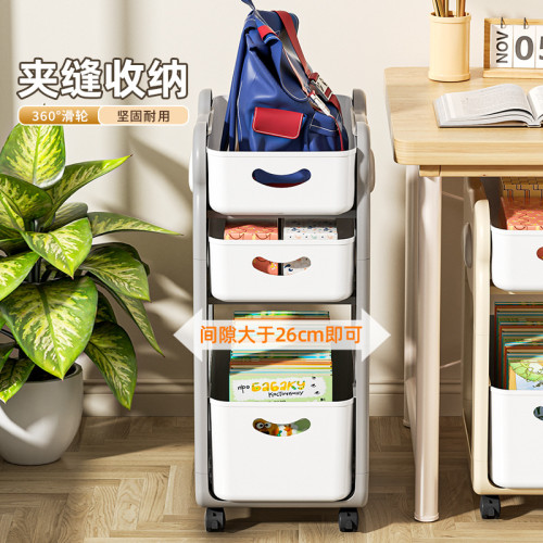 書包零食置物架可移動小推車桌下書本收納架學生家用宿舍桌面書架
