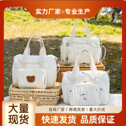 新款小號ins旅行包收納奶瓶尿布媽咪包外出可攜式手提包大容量包