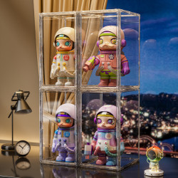 大號手辦展示盒家用透明泡泡瑪特潮玩展示架透明防塵高顔值收納盒