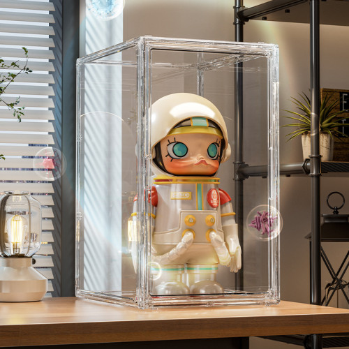 大號手辦展示盒家用透明泡泡瑪特潮玩展示架透明防塵高顔值收納盒