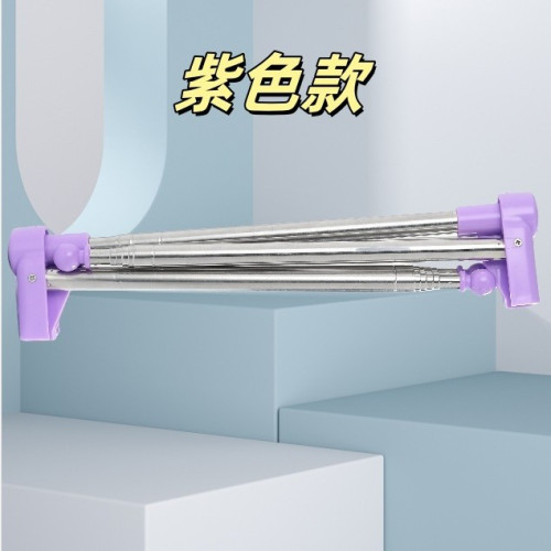 可攜式伸縮折曡晾衣架不鏽鋼伸縮可折曡衣架家用加粗旅行晾衣桿