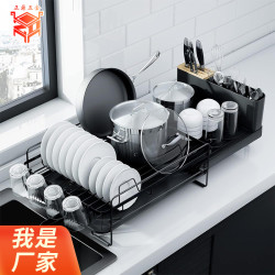 廚房碗碟架可伸縮水槽邊餐具收納架刀叉水杯瀝水架廚房收納置物架