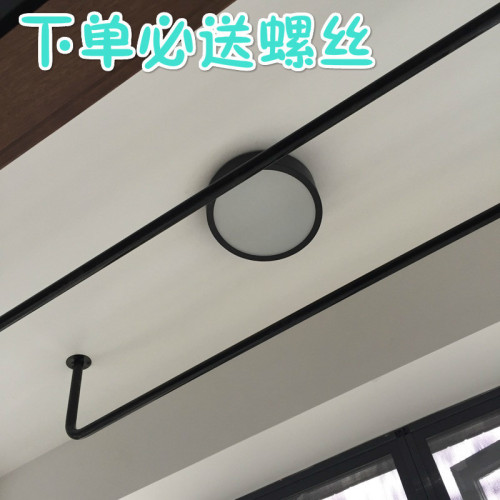 室內戶外上牆頂裝加厚掛衣架簡易晾衣桿陽台單桿式壁掛固定曬衣架