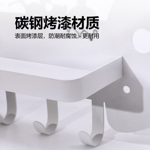 門口放鑰匙神器掛門後掛鉤免打孔置物架入戶門高級超強磁鐵掛包架