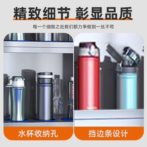 加厚不鏽鋼壁掛式水杯架員工茶杯存放櫃多層置物架杯子收納架
