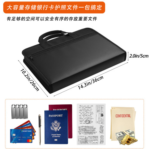 防火防水手風琴文件包大容量手提可折曡文件袋檔案收納袋