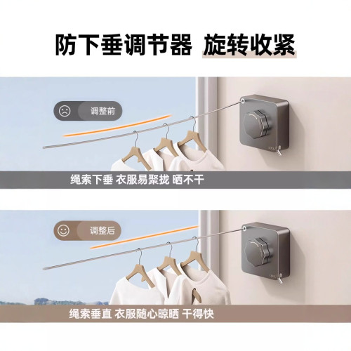 隱形收縮壁掛晾衣雙繩酒店陽台浴室加粗不鏽鋼絲曬被繩