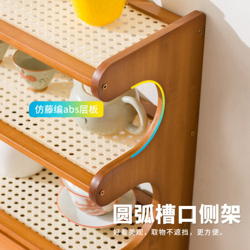 桌面水杯架子置物架現代簡約新中式博古架帶抽茶具茶壺收納擺放架