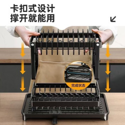 廚房置物架多功能刀架雙層碗碟架收納架子家用濾水碗盤碗架瀝水架