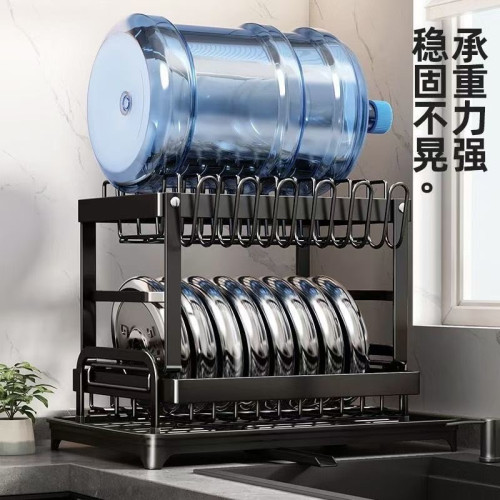 廚房置物架多功能刀架雙層碗碟架收納架子家用濾水碗盤碗架瀝水架