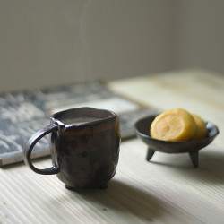 成皿手藝釉水杯粗陶咖啡杯陶瓷馬克杯日式復古飲水杯個人喝茶杯