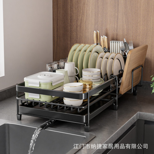 廚房可伸縮碗碟瀝水槽碗盤餐具收納架粘板刀叉筷子杯具置物架