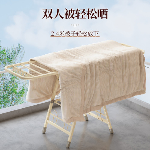 折曡晾衣架落地陽台家用掛衣架室內嬰兒涼衣桿簡易戶外曬被子神器