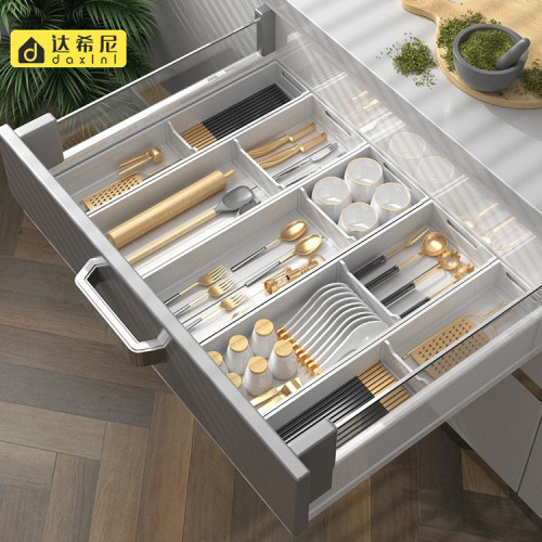 廚房抽屜收納盒白色筷子勺子分隔整理架子家用櫥櫃餐具刀叉收納架