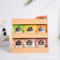 竹木茶包收納架桌面咖啡膠囊糖包儲物架多層化妝品香水整理架