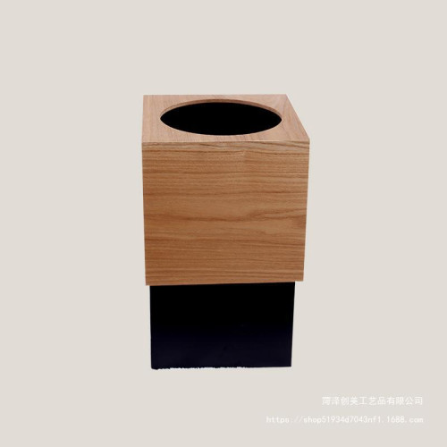 木質垃圾桶北歐ins風垃圾桶家用客廳衛生間酒店木質帶蓋紙簍