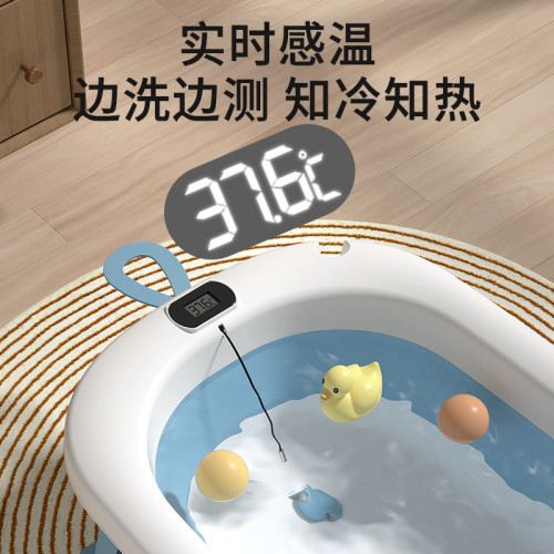 嬰兒洗澡盆浴盆寶寶大號浴桶加厚可坐躺可折曡小孩家用新生兒用