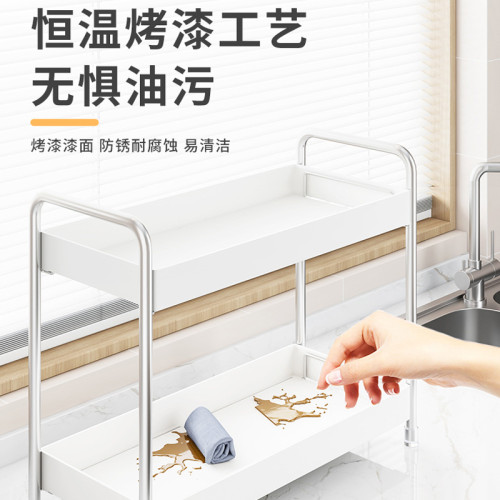 不鏽鋼廚房調料架家用台面窄小調味品置物架多功能油鹽醬醋收納架