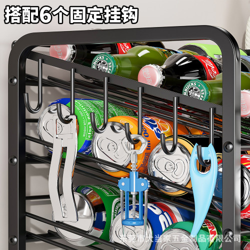台面易拉罐收納架多層家用大容量廚房零食架可堆曡罐頭置物架