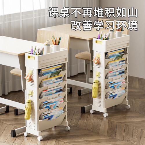 可移動書架落地帶輪臥室桌面課本收納架書房大容量多層書本置物架