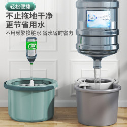 旋轉拖把家用懶人免手洗單桶拖把 淨汙分離免手洗拖把桶