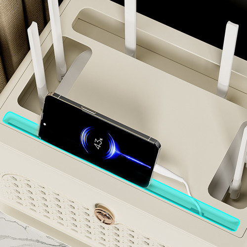 wifi路由器收納盒家用電視機頂盒置物架插座無線光貓電線整理放置