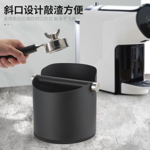 咖啡粉敲渣桶意式咖啡不鏽鋼敲渣桶圓形小型家用咖啡渣桶