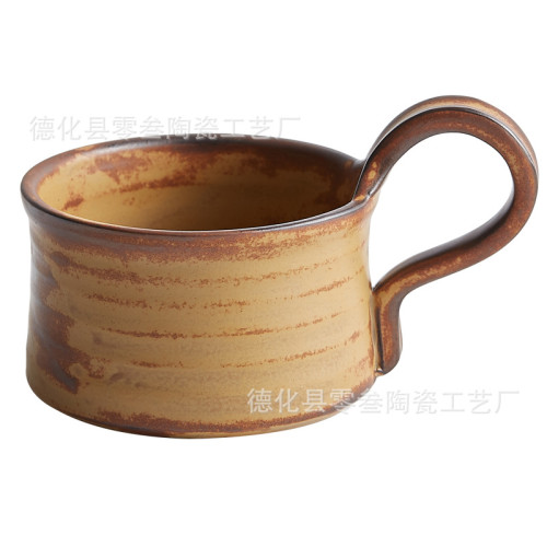 日式復古粗陶杯子陶瓷咖啡杯馬克杯伴手禮下午茶早餐杯