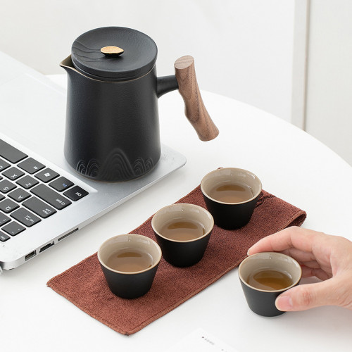 便捷式旅行茶具小套裝戶外泡茶壺陶瓷茶杯快客杯一壺四杯