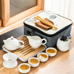 旅行茶具套裝實用戶外功夫陶瓷泡茶壺盤整套可攜式商務小禮品