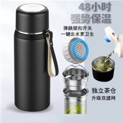 保溫杯大容量男女家用泡茶大容量商務可攜式禮品杯雙蓋露營水壺