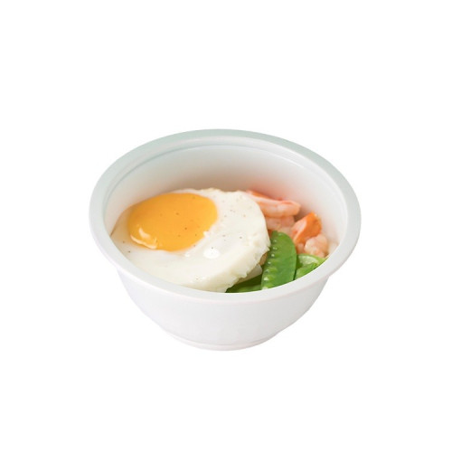 喇叭花一次性塑膠圓碗 pp吸塑圓形打包盒 米飯湯面碗保鮮盒足球碗