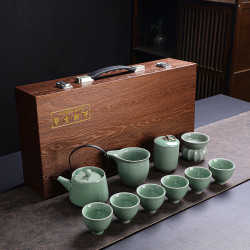哥窰茶具套裝功夫茶高檔禮盒伴手禮陶瓷茶壺茶杯功夫家用全套