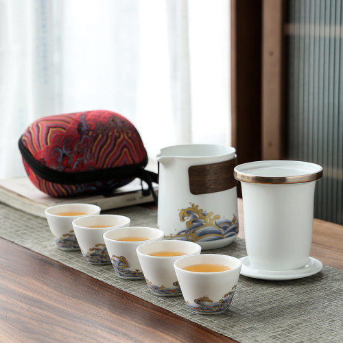 現代簡約可攜式旅行茶具器小套裝隨身戶外包泡茶壺茶杯單人快客杯