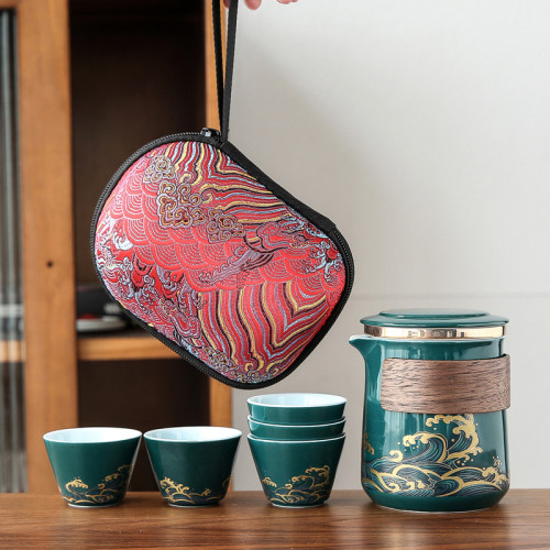 現代簡約可攜式旅行茶具器小套裝隨身戶外包泡茶壺茶杯單人快客杯