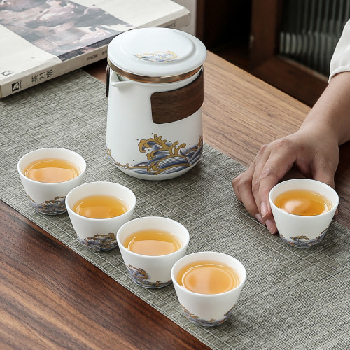 現代簡約可攜式旅行茶具器小套裝隨身戶外包泡茶壺茶杯單人快客杯
