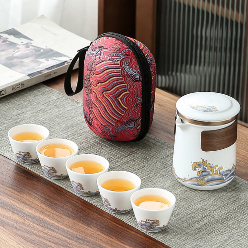 現代簡約可攜式旅行茶具器小套裝隨身戶外包泡茶壺茶杯單人快客杯