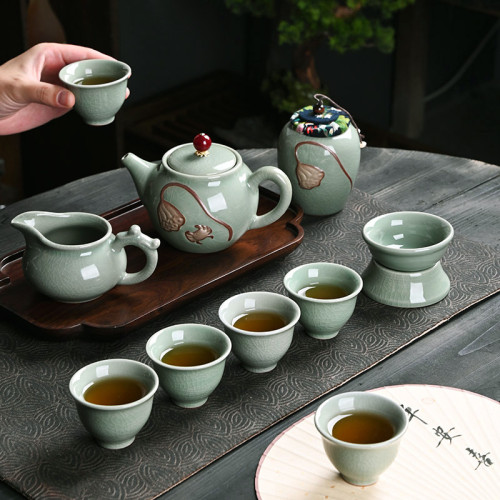 功夫茶具套裝整套家用陶瓷哥窰禮盒一整套高級商務全套禮品伴手禮