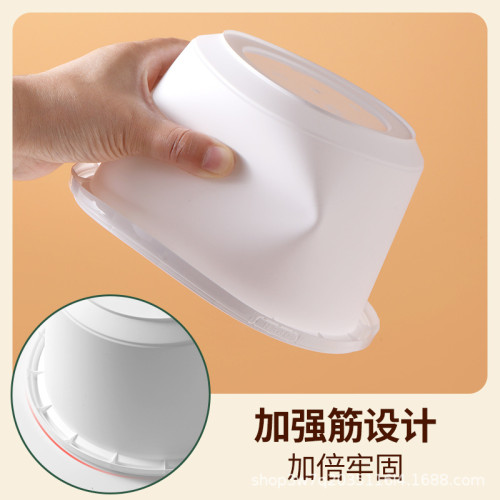 一次性防盜鎖扣打包盒防漏湯外賣打包盒長方形圓碗米線麻辣燙三威