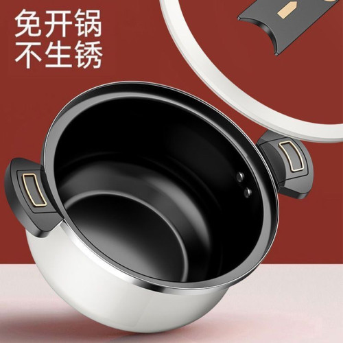 新款搪瓷琺瑯大容量微壓鍋家用不沾鍋湯鍋雙耳燉鍋瓦斯電磁爐通用