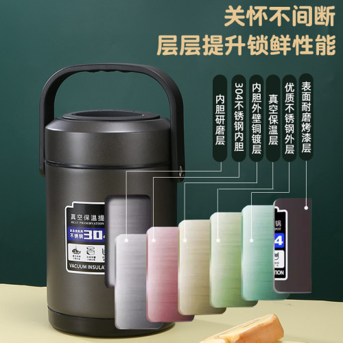 保溫飯盒304不鏽鋼保溫桶家用大容量上班族三層成人學生真空提鍋