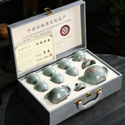 哥窰茶具套裝家用高檔辦公室中式陶瓷茶壺茶杯中秋佳節實用伴手禮