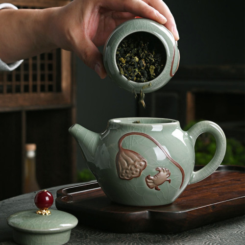 哥窰茶具套裝家用高檔辦公室中式陶瓷茶壺茶杯中秋佳節實用伴手禮