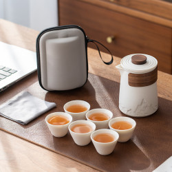 甯暄旅行茶具套裝可攜式快客杯家用玻璃壺禮品茶具旅行茶具套裝
