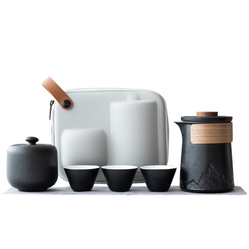 甯暄旅行茶具套裝可攜式快客杯家用玻璃壺禮品茶具旅行茶具套裝