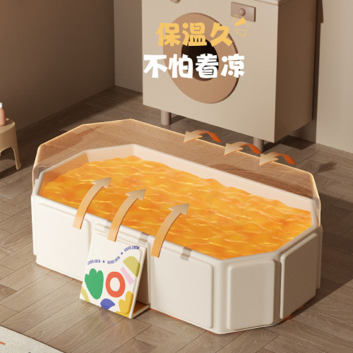 新品嬰兒洗澡盆大號0-5嵗兒童折曡浴盆寶寶可坐躺新生兒一體浴盆