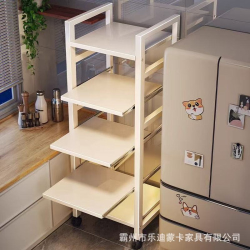 廚房夾縫置物架落地多層多功能放鍋具收納架微波爐架子家用儲物架