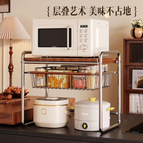 收納廚房架多層置物架微波爐落地式廚房置物架家用儲物多功能移動
